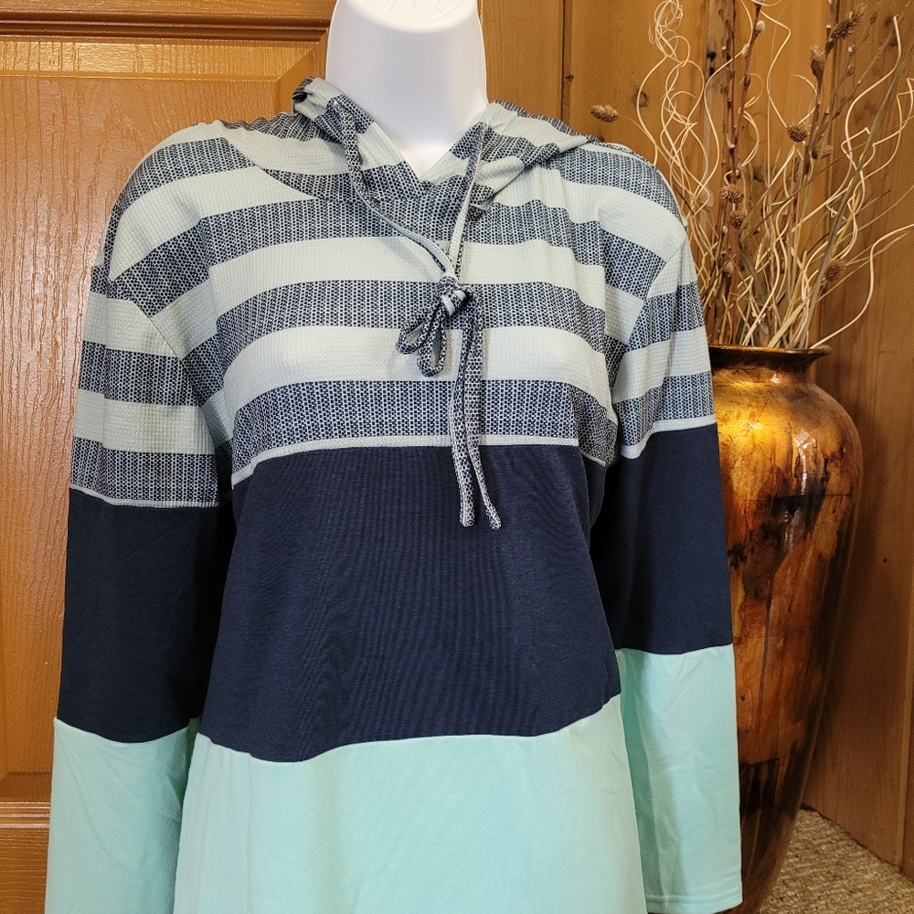💜 New Color Block Drawstring Hoodie - Picture 5 of 7